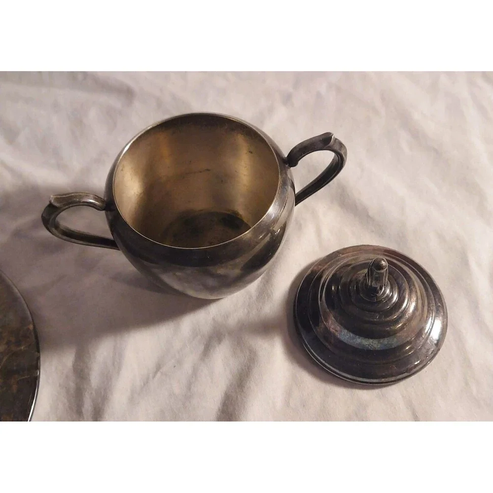 Antique Art S Co SPC Sugar Bowl and Plate